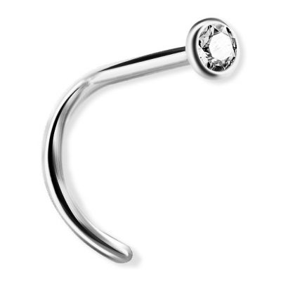 PIERCING DE NARIZ EN ORO BLANCO CON CRISTAL PREMIUM