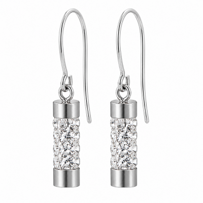 BOUCLES D'OREILLES AVEC CYLINDRES EN CRISTAUX