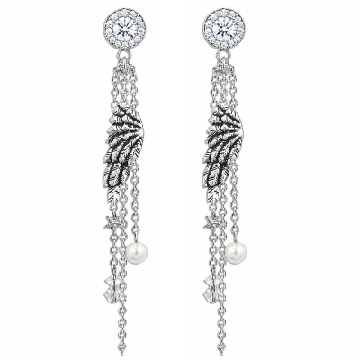 BOUCLES D'OREILLES PENDANTES AVEC AILES