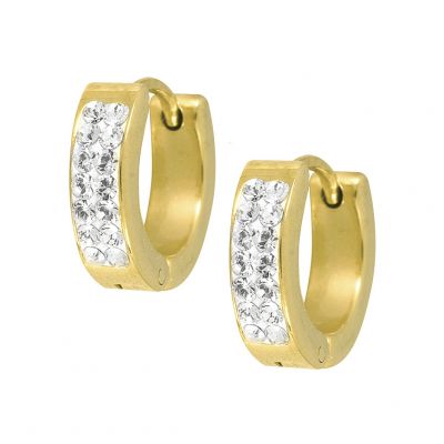 BOUCLES D'OREILLES CLICKER EN ACIER PLAQUÉ OR