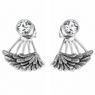 EARRINGS WITH CRYSTALS AND WINGS