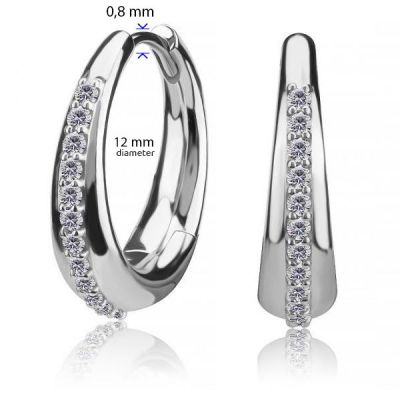 EARRINGS WITH A ROW OF CRYSTALS