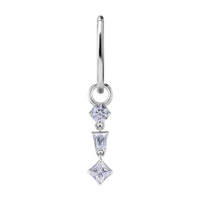 ORECCHINO E CHARM CON CRISTALLI PENDENTI