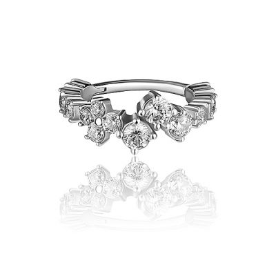 CLICKER RING WITH WHITE CRYSTALS