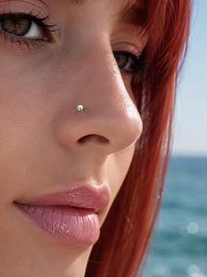 SOLID WHITE GOLD NOSE PIERCING WITH LAB-GROWN DIAMOND