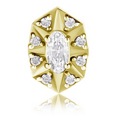 ACCESSOIRE DE PIERCING PLAQUÉ OR AVEC BOUCLIER ET CRISTAUX