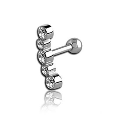 HELIX PIERCING WITH FIVE CRYSTALS 