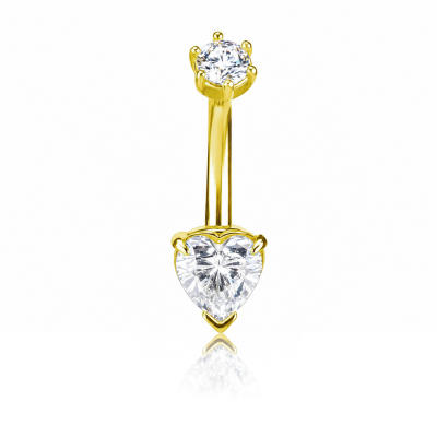 HEART-SHAPED BELLY BUTTON JEWELRY IN GOLD