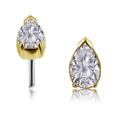 LABRET THREADLESS EN OR MASSIF AVEC DIAMANT LAB