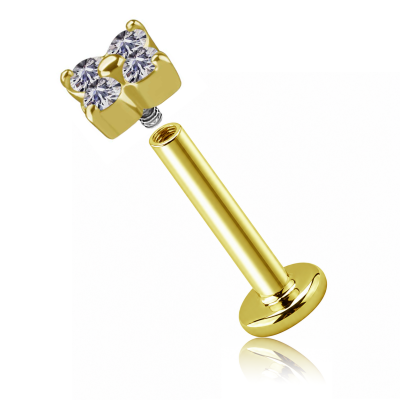 SOLID GOLD EARRING WITH PREMIUM CUBIC ZIRCONIA