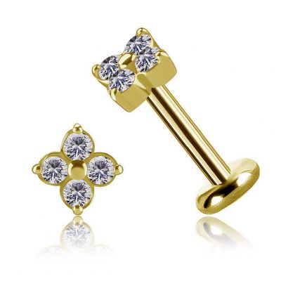 SOLID GOLD EARRING WITH PREMIUM CUBIC ZIRCONIA