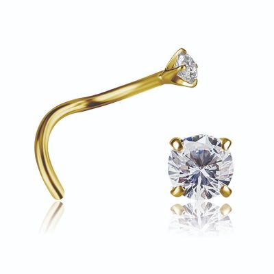 PIERCING DA NASO IN ORO MASSICCIO CON CRISTALLO
