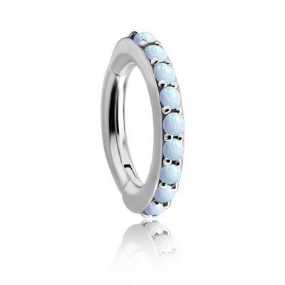OVALES NABEL-CLICKER-PIERCING MIT OPAL-LABOR