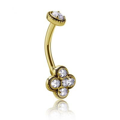 BIJOU DE NOMBRIL PLAQUÉ OR AVEC CUBIC ZIRCONIA