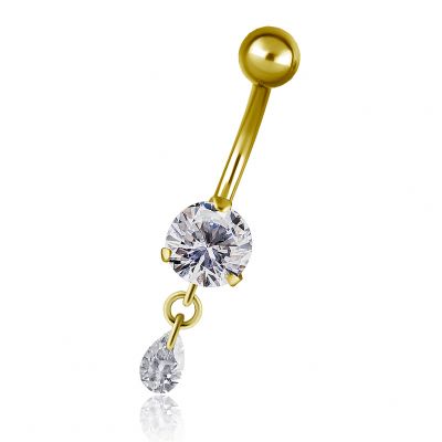PIERCING POUR NOMBRIL AVEC GOUTTE EN CRISTAL