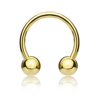 GOLDEN CIRCULAR BARBELL WITH BALLS