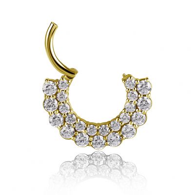 CLICKER RING WITH CRYSTALS FOR THE SEPTUM