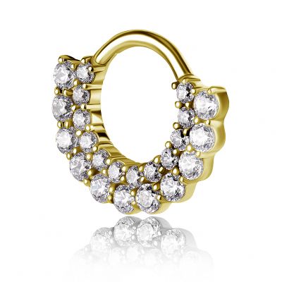 CLICKER RING WITH CRYSTALS FOR THE SEPTUM