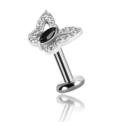 FADENLOSER SCHMUCK MIT SCHMETTERLING FÜR OHR UND LIPPE