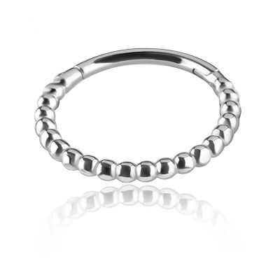 BOUCLE D'OREILLE CLICKER AVEC PETITES BOULES POUR PIERCING CONCH