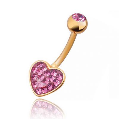 PIERCING DORATO CON CUORE IN CRISTALLO