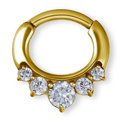 GOLDEN SEPTUM CLICKER WITH CRYSTALS