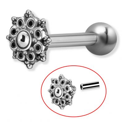 TRIBAL FLOWER WITH BAR AND INTERNAL THREAD