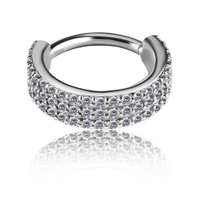 PIERCING HELIX CON TRES HILERAS DE CRISTALES