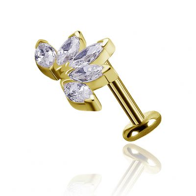 JOYA DE ORO CON FLOR DE LOTO DE CRISTAL