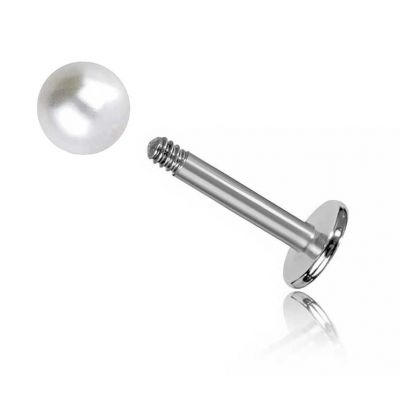 PIERCING IN ACCIAIO CON PERLA PER LABBRO