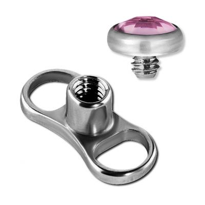 PIERCING MICRODERMAL CON BASE SIMÉTRICA Y CRISTAL