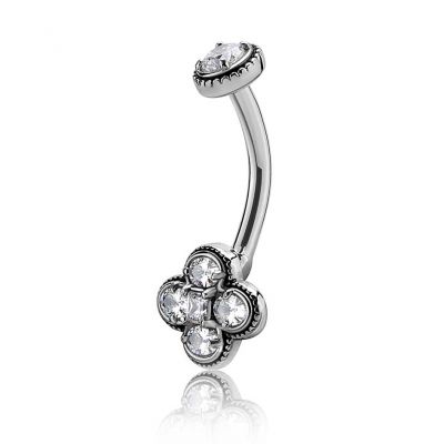 PIERCING BANANA DA OMBELICO CON DOPPIO GIOIELLO