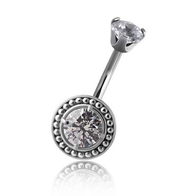 PIERCING OMBELICO CON CRISTALLO DA 120 SFACCETTATURE