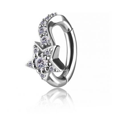 PIERCING CLICKER AU NOMBRIL AVEC ÉTOILE DE CRISTAL