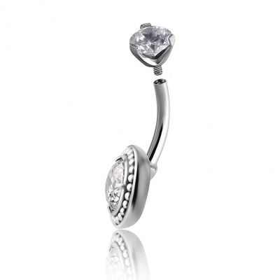 PIERCING OMBELICO CON CRISTALLO DA 120 SFACCETTATURE