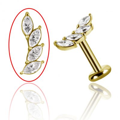 GIOIELLO IN ORO CON 4 FOGLIE DI CRISTALLO