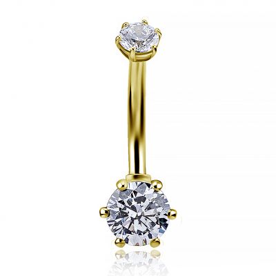 YELLOW GOLD BANANA WITH PREMIUM ZIRCONIA