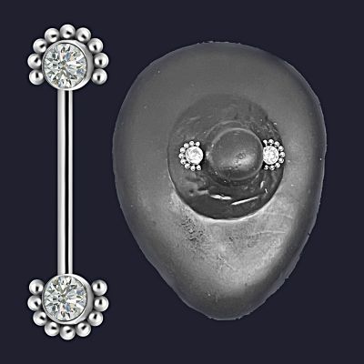 BRUSTWARZENPIERCING MIT KRISTALLEN