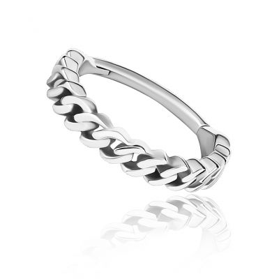 ANELLO CLICKER CON CATENA CUBANA PER PIERCING AL CONCH