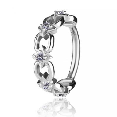 CLICKER WITH CRYSTALS FOR THE ROOK PIERCING