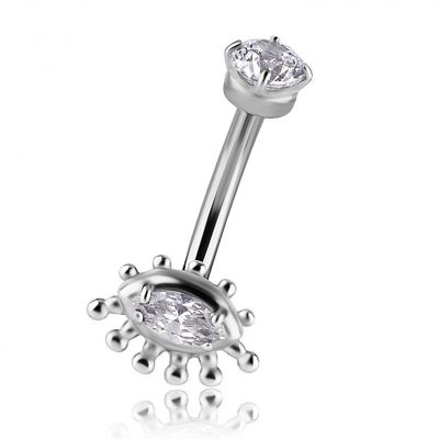 PIERCING ROOK CON OCCHIO DI ZIRCONIA PREMIUM