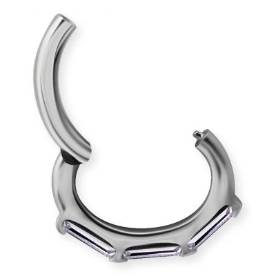 ROOK PIERCING MIT SYNTHETISCHEM ZIRKON