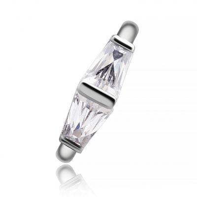 PIERCING CLICKER OVALE AVEC CRISTAUX TAILLE BAGUETTE