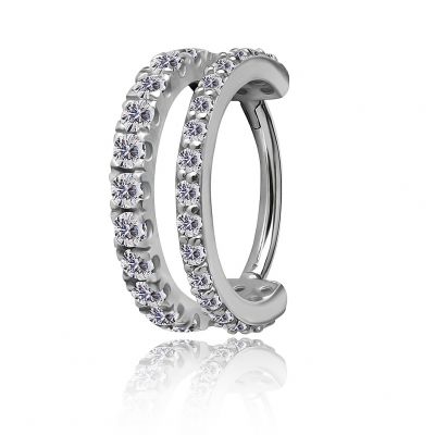 ANILLO CLICKER CON CRISTALES PARA EL PIERCING SNUG