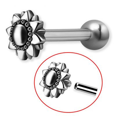 TRIBAL FLOWER AND BAR WITH INTERNAL THREAD