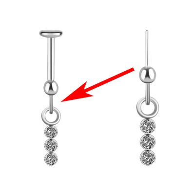 PIERCING CON TRES CRISTALES COLGANTES PARA HELIX Y LÓBULO