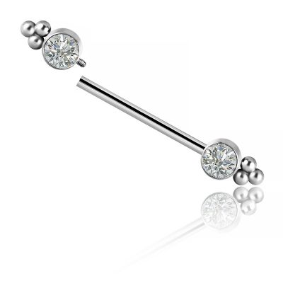 BRUSTWARZENPIERCING MIT ZIRKONIA