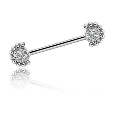 BRUSTWARZENPIERCING MIT KRISTALLEN