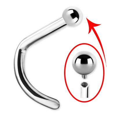 TITANIUM NOSTRIL PIERCING SCREW WITH BALL