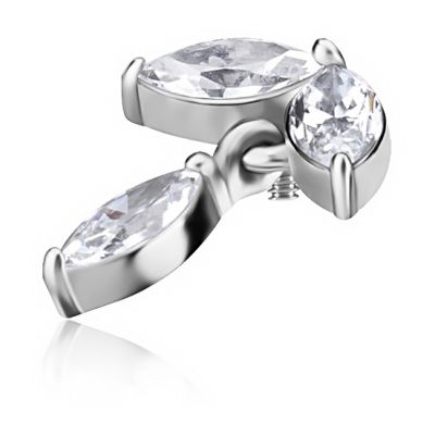 PIERCING-ZUBEHÖR IN FORM VON KRISTALLBLÄTTERN